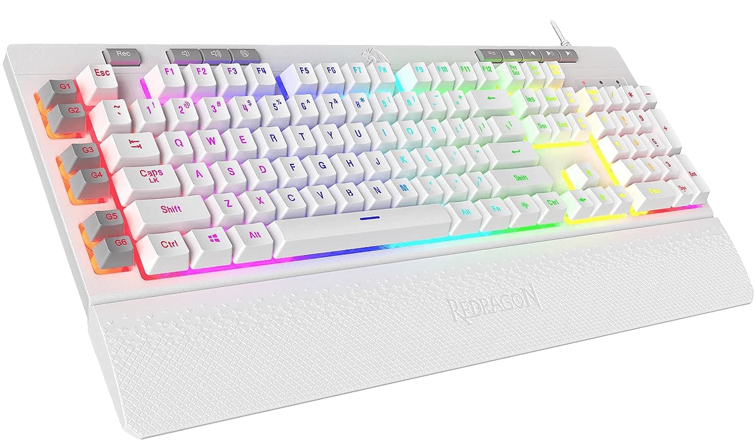 Redragon K512 SHIVA RGB Gaming Keyboard with Red Switches - White  for sale in Egypt from Games2Egypt