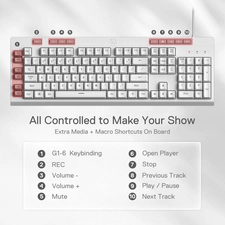 Redragon K512 SHIVA RGB Gaming Keyboard with Red Switches - White  for sale in Egypt from Games2Egypt