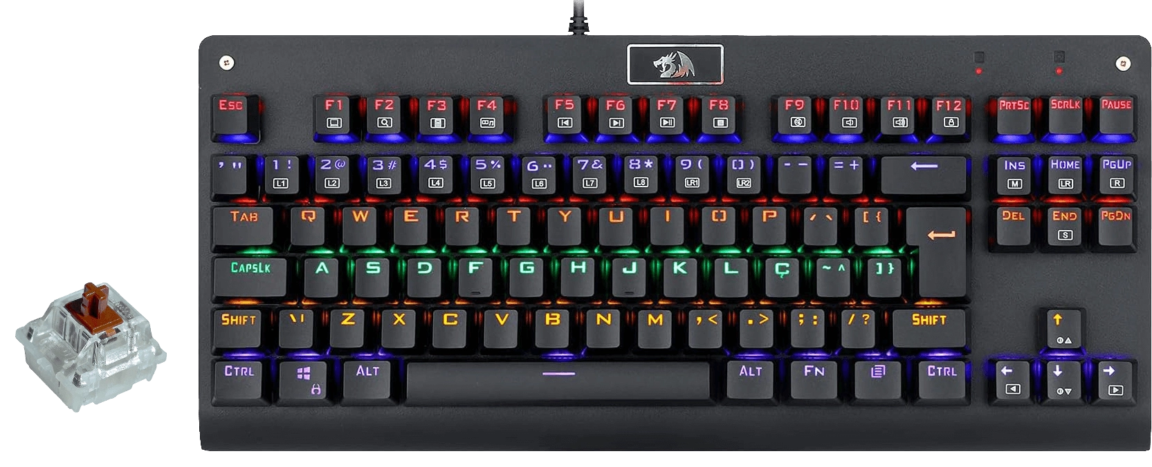 Redragon K568 DARK AVENGER Mechanical Wired Gaming Keyboard with Brown Switches  for sale in Egypt from Games2Egypt