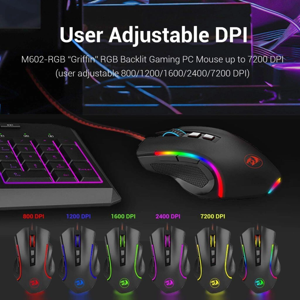 Redragon M602 Griffin RGB Wired Gaming Mouse - Black  for sale in Egypt from Games2Egypt