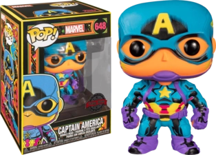 Funko Pop! Marvel: Black Light Captain America (Exc)  for sale in Egypt from Games2Egypt