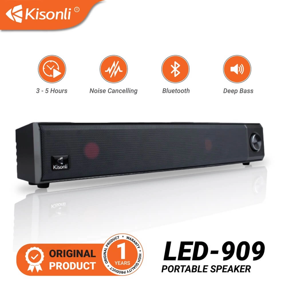 Kisonli LED-909 Wireless Soundbar Bass Speaker  for sale in Egypt from Games2Egypt