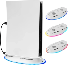 Cooling RGB Fan Stand for PS5 Console (Disc & Digital) - White  for sale in Egypt from Games2Egypt