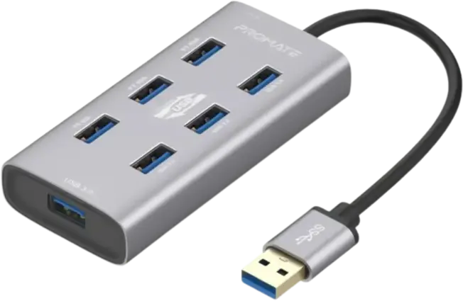 Promate USB Hub EzHub-7 with Type C Adapter - 7 USB Ports