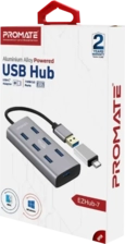 Promate USB Hub EzHub-7 with Type C Adapter - 7 USB Ports  for sale in Egypt from Games2Egypt