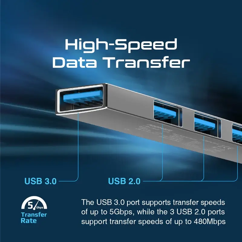 Promate LiteHub-4 USB Hub with USB Converter - 4 Ports - Silver  for sale in Egypt from Games2Egypt