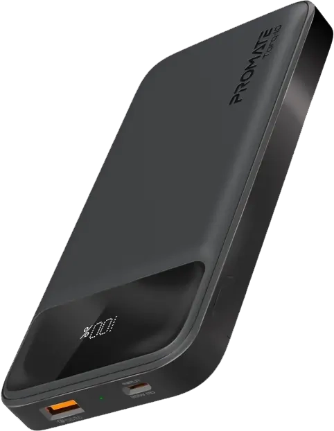 Promate Torq-10 (USB and Type C) Power Bank - Black  for sale in Egypt from Games2Egypt