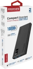 Promate Bolt-10Pro (Micro, المType C and Dual USB) Power Bank - Black  for sale in Egypt from Games2Egypt