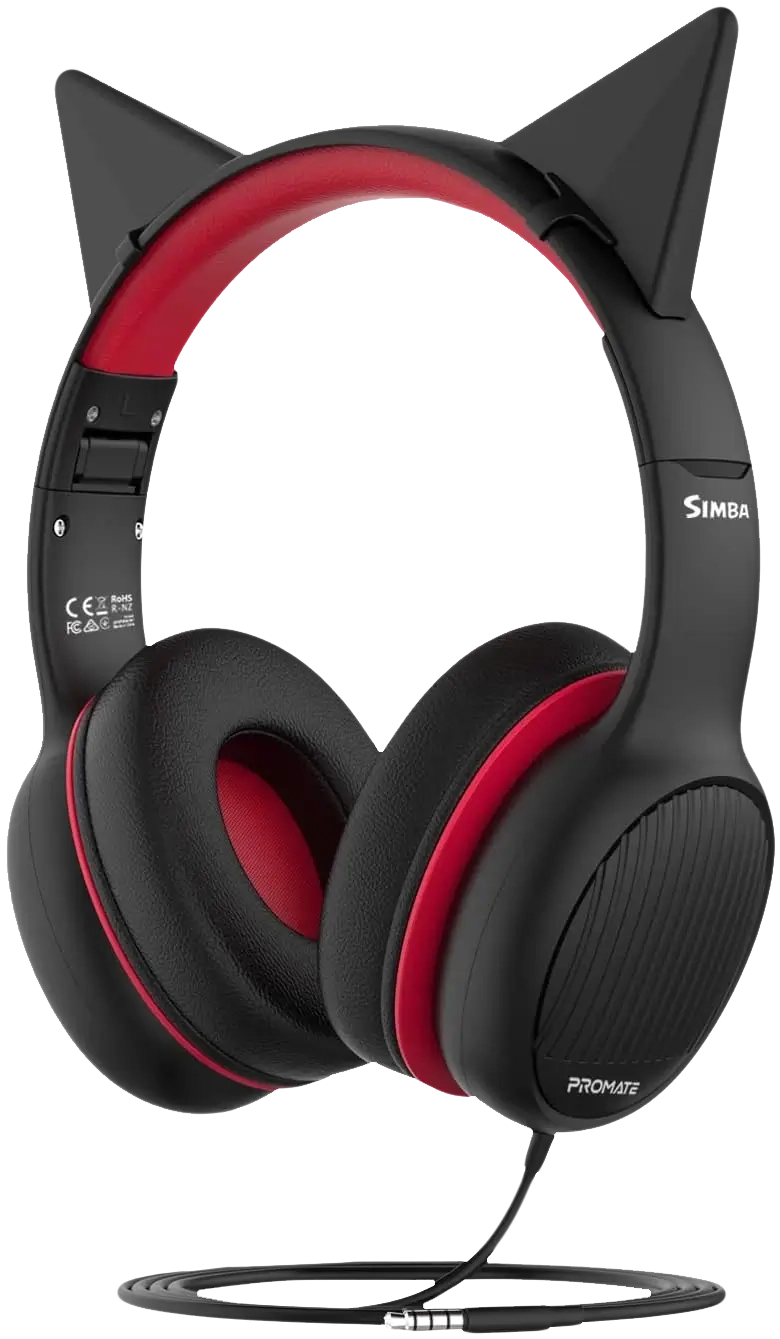 Promate Kids Wired Simba Headset - Black  for sale in Egypt from Games2Egypt