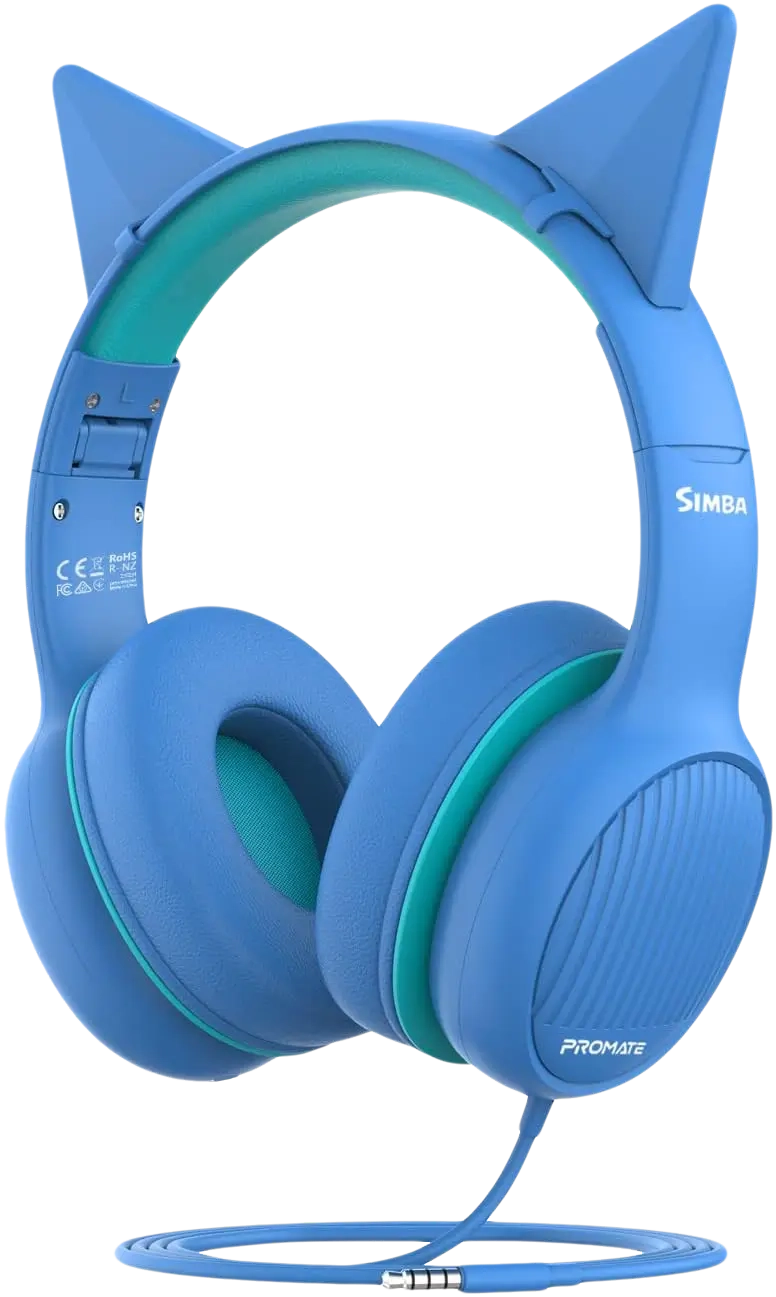 Promate Kids Wired Simba Headset - Aqua Blue  for sale in Egypt from Games2Egypt