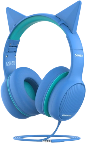 Promate Kids Wired Simba Headset - Aqua Blue