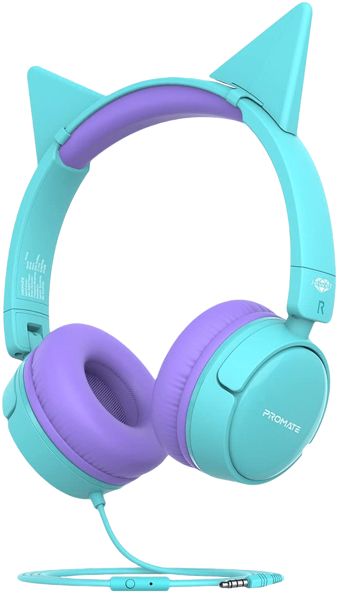 Promate Kids Wired Jewel Headset - Aqua Green  for sale in Egypt from Games2Egypt