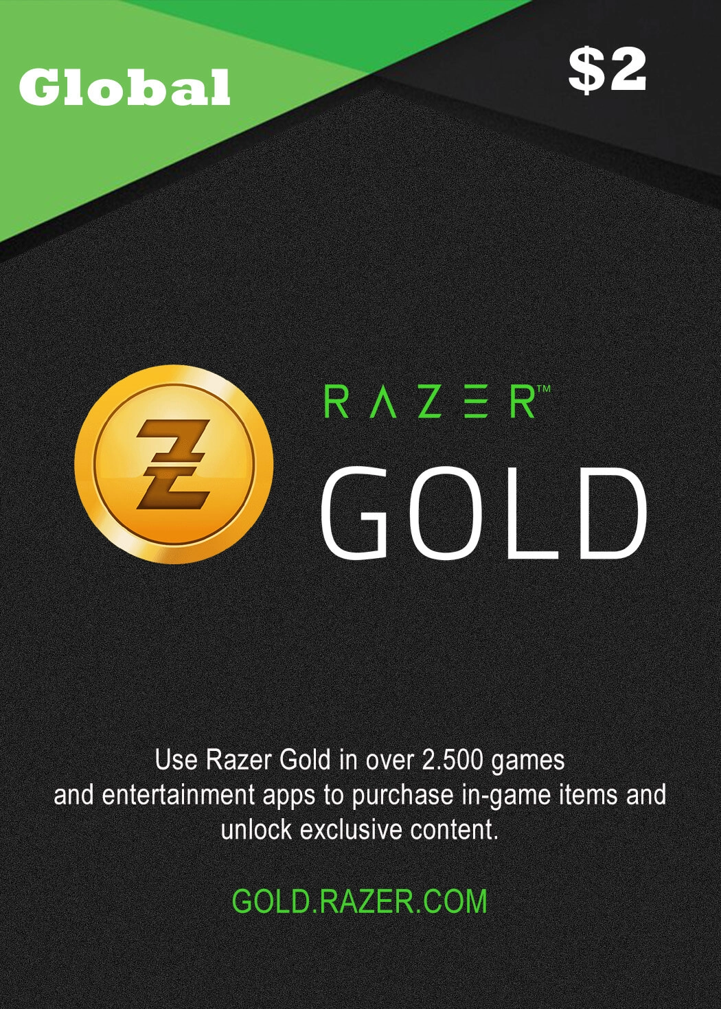 Razer Gold $2 Global Gift Card  for sale in Egypt from Games2Egypt