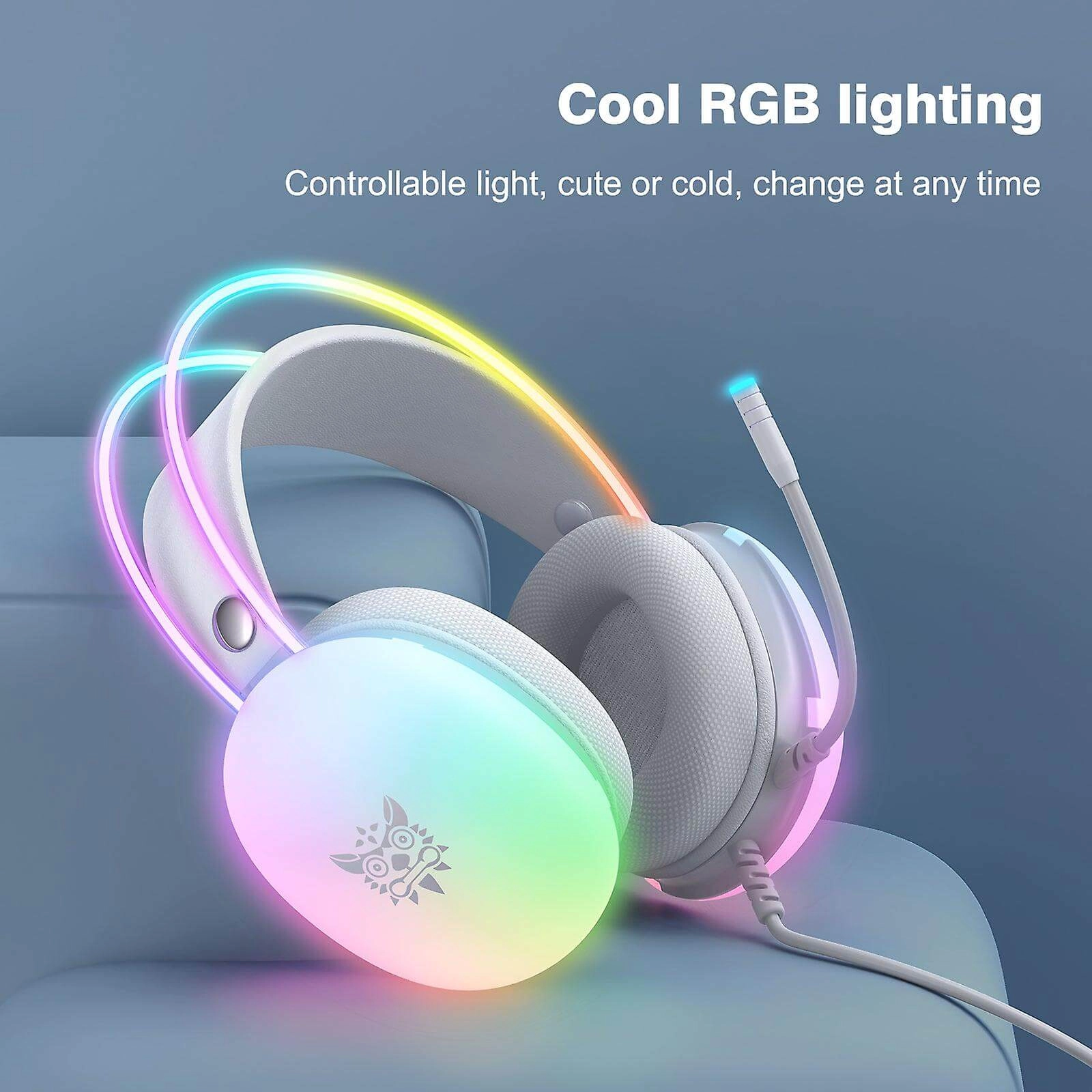 ONIKUMA X25 RGB Wired Gaming Headset - White  for sale in Egypt from Games2Egypt