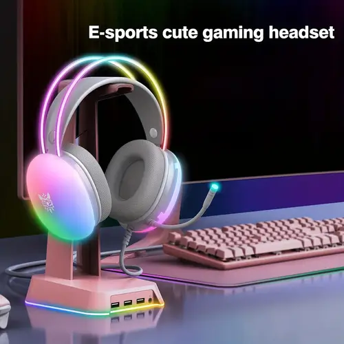 ONIKUMA X25 RGB Wired Gaming Headset - White