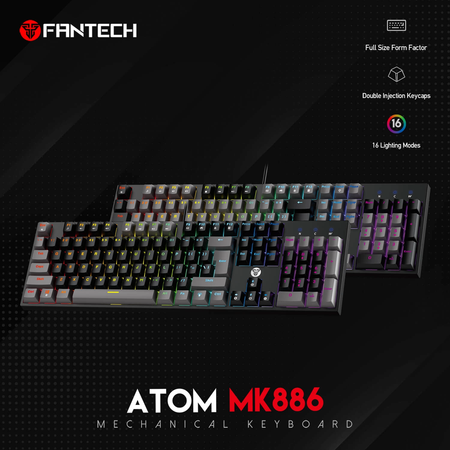 Fantech ATOM MK886 Mechanical Gaming Keyboard - Black  for sale in Egypt from Games2Egypt