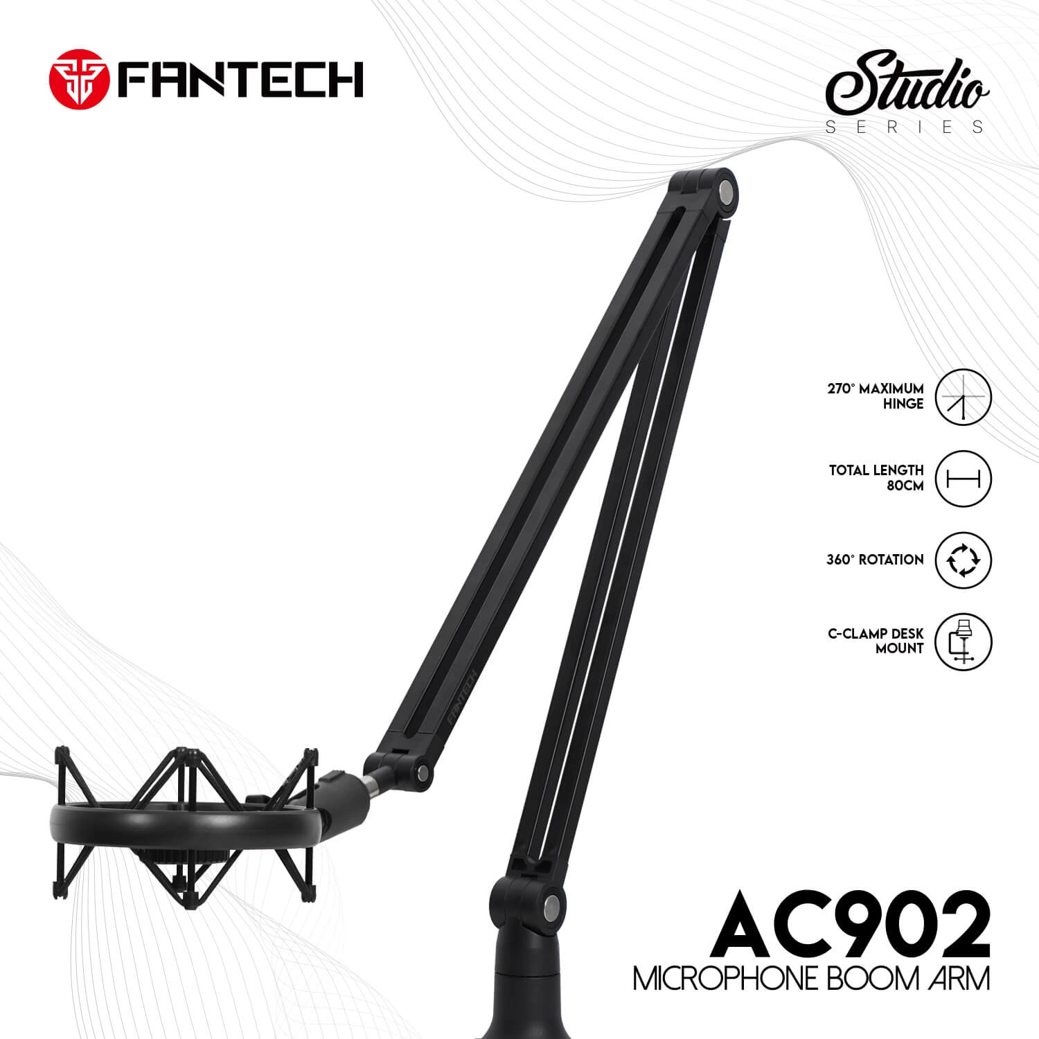 Fantech AC902s Microphone Boom Arm - Black  for sale in Egypt from Games2Egypt