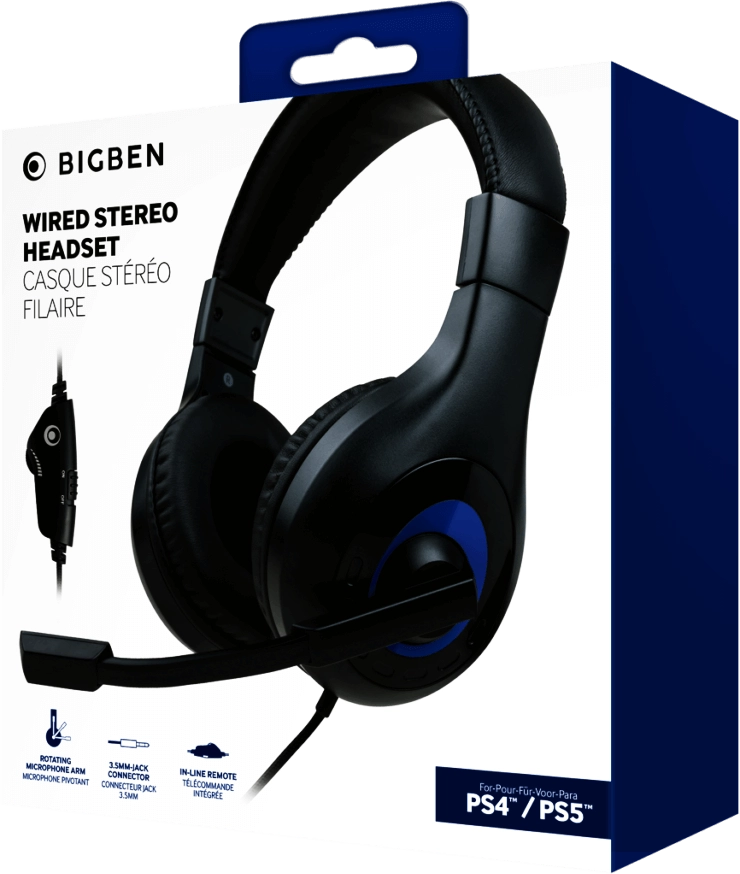 BIGBEN Wired Stereo Gaming Headset V1 - Black and Blue  for sale in Egypt from Games2Egypt