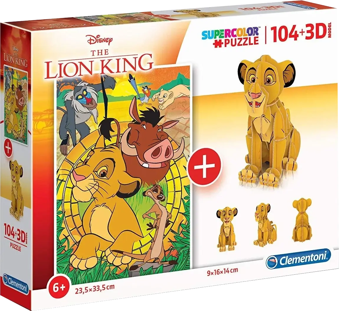 Clementoni The Lion King Puzzle (104pc) + 3D Simba Model   for sale in Egypt from Games2Egypt