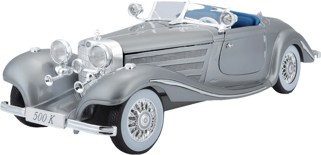 Maisto 1936 Mercedes-Benz 500K Special Roadster (1:18) - Diecast Premiere Edition - Grey