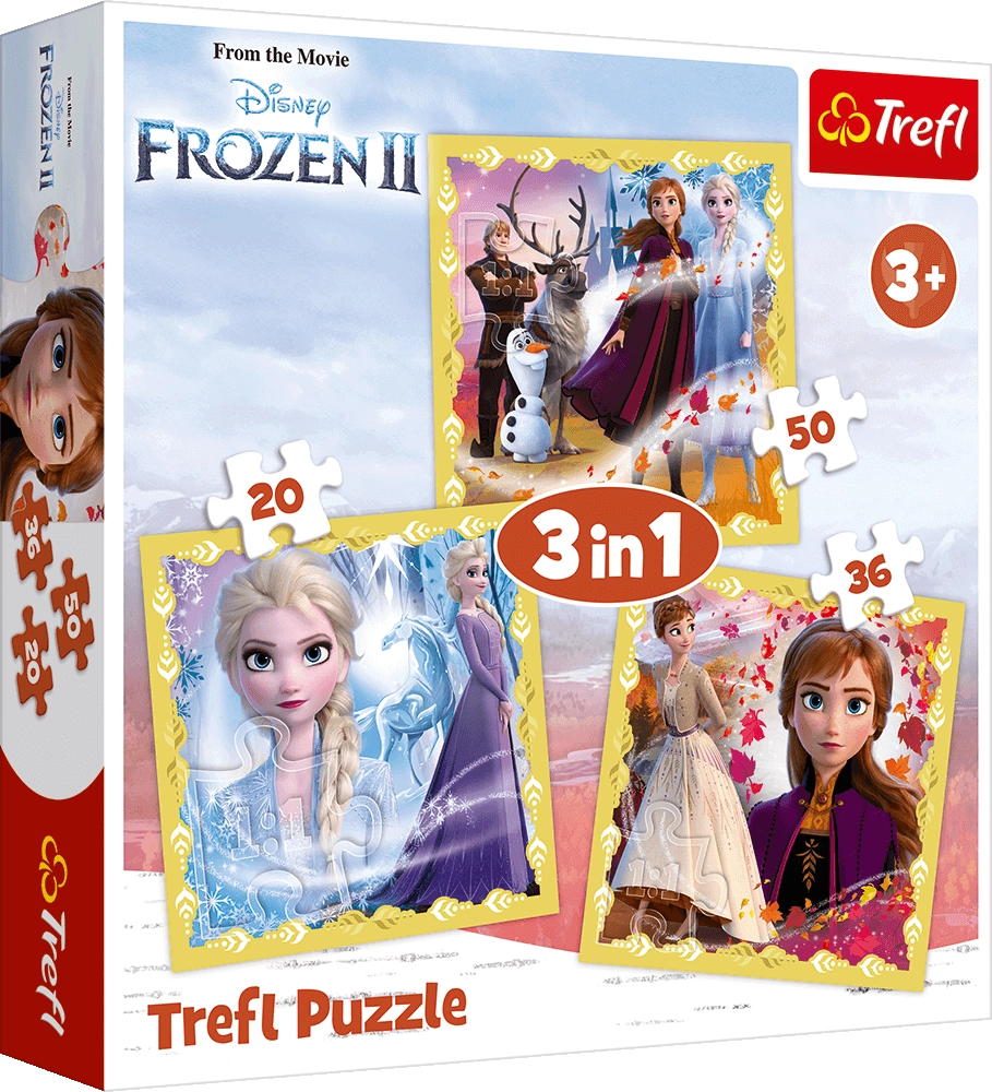 Trefl 3 in 1 Frozen II (2) Puzzle - 50 + 36 + 20  for sale in Egypt from Games2Egypt