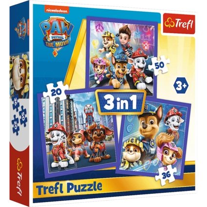 Trefl 3 in 1 Paw Patrol Puzzle - 50 + 36 + 20