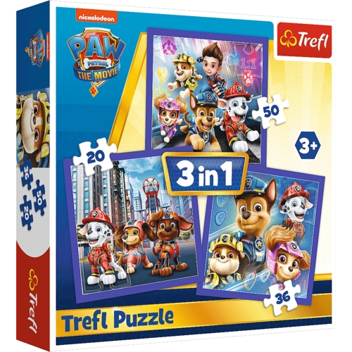 Trefl 3 in 1 Paw Patrol Puzzle - 50 + 36 + 20