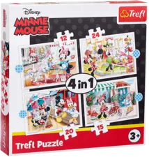 Trefl 4 in 1 Disney Minnie with Friends Puzzle - 24 + 20 + 15 +12