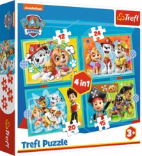 Trefl 4 in 1 Happy Paw Patrol Puzzle - 24 + 20 + 15 +12