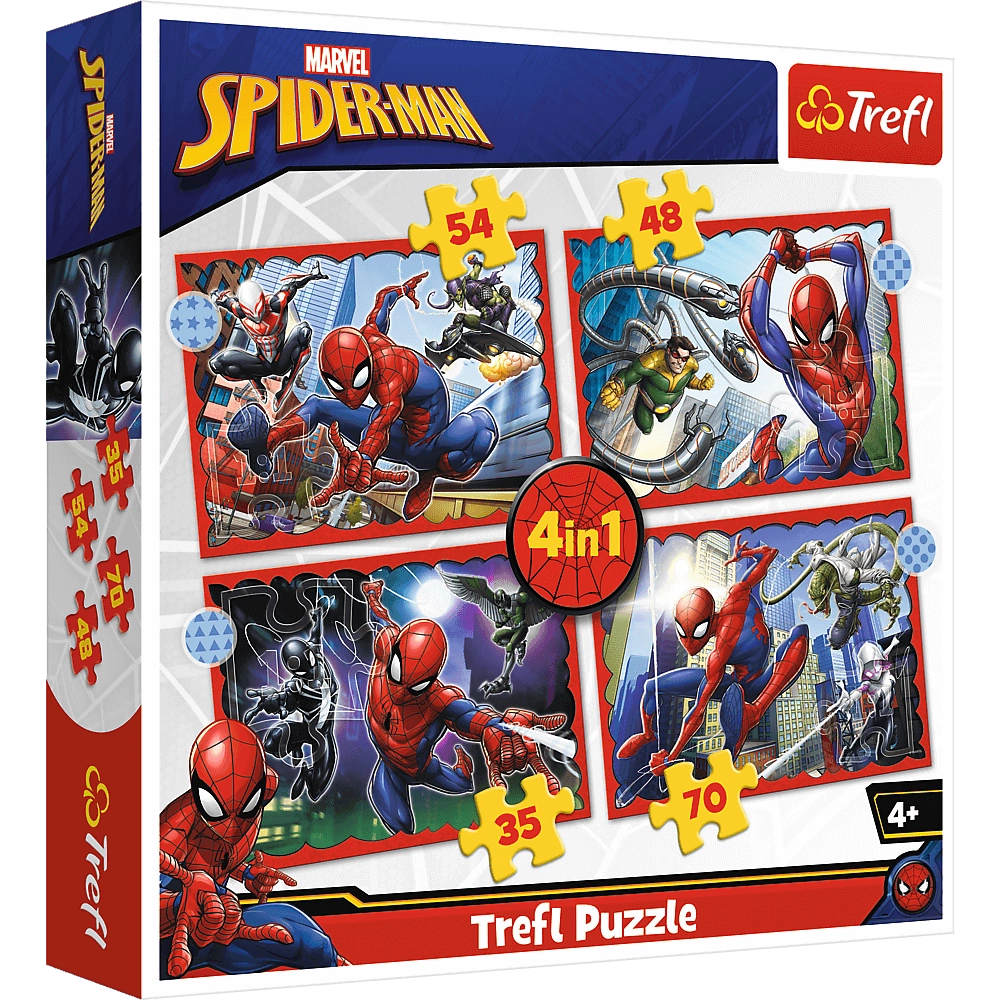 Trefl 4 in 1 Spider-Man Puzzle - 70 + 54 + 48 + 35  for sale in Egypt from Games2Egypt