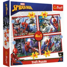 Trefl 4 in 1 Spider-Man Puzzle - 70 + 54 + 48 + 35 (91019)