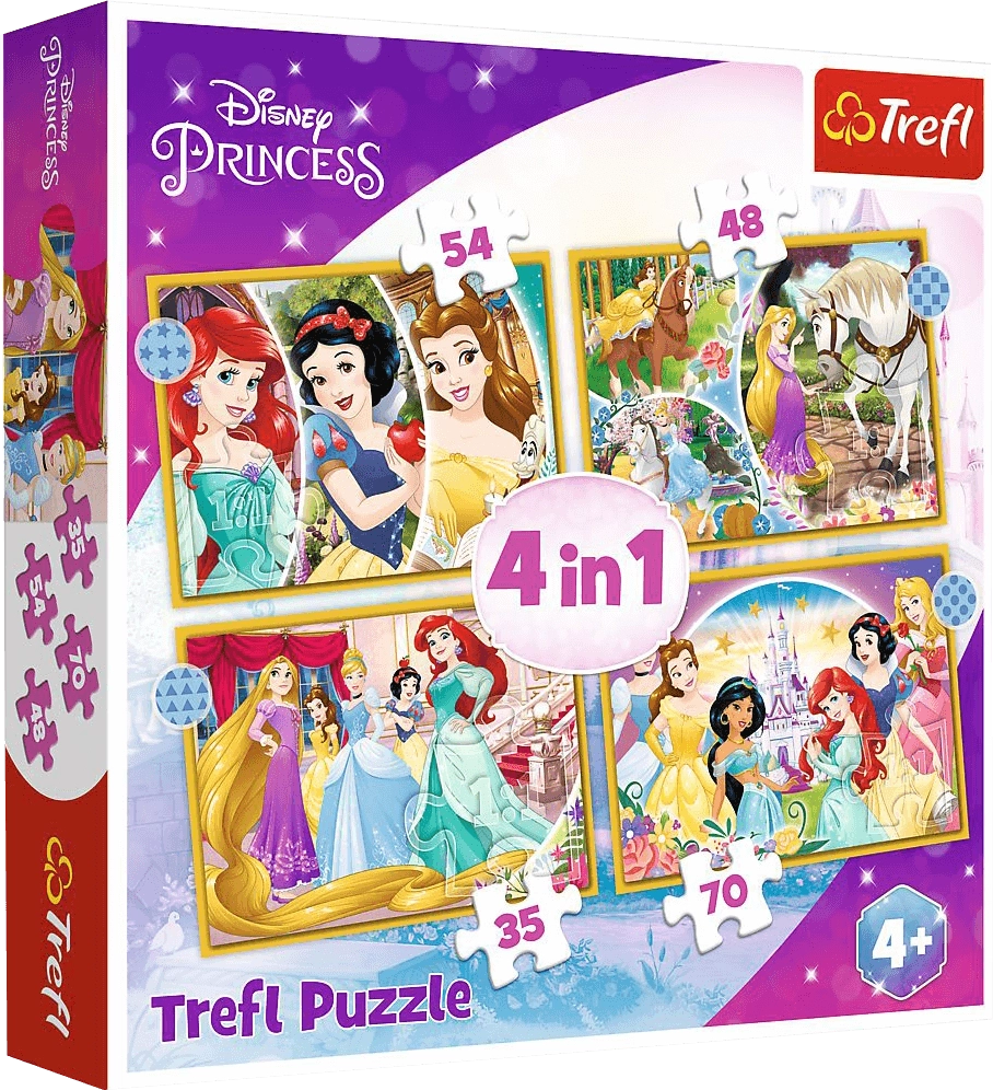 Trefl 4 in 1 Disney Princess Puzzle - 70 + 54 + 48 + 35  for sale in Egypt from Games2Egypt