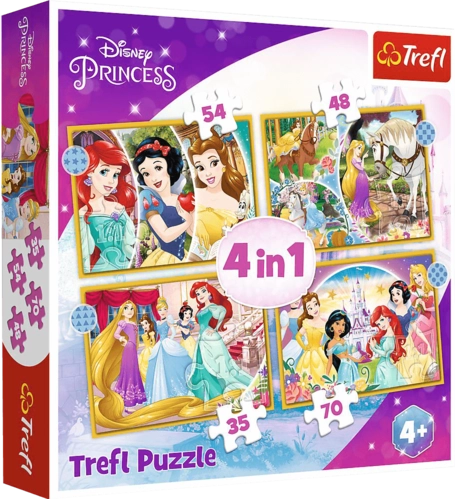 Trefl 4 in 1 Disney Princess Puzzle - 70 + 54 + 48 + 35