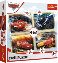 Trefl 4 in 1 Disney Cars Puzzle - 70 + 54 + 48 + 35