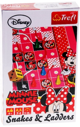 Trefl Minnie Mouse Snakes & Ladders Mini Board Game