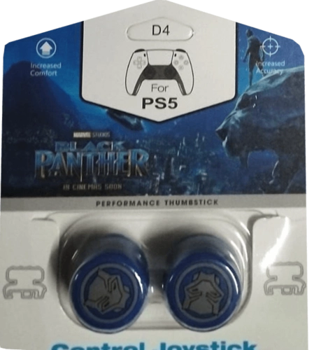 Black Panther Analog Freek and Grips for PS5 and PS4 - Black and Blue