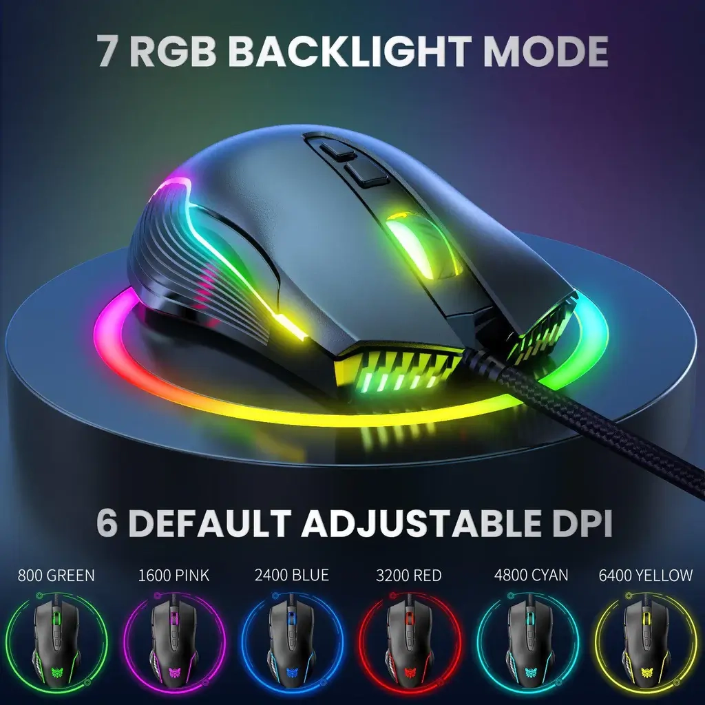 Onikuma CW905 RGB Gaming Mouse - Black  for sale in Egypt from Games2Egypt