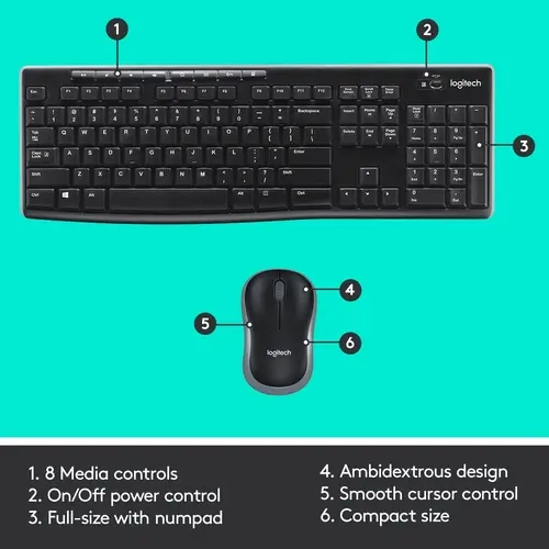 Logitech MK270 Wireless Gaming Keyboard and Mouse Combo - Open Sealed  for sale in Egypt from Games2Egypt