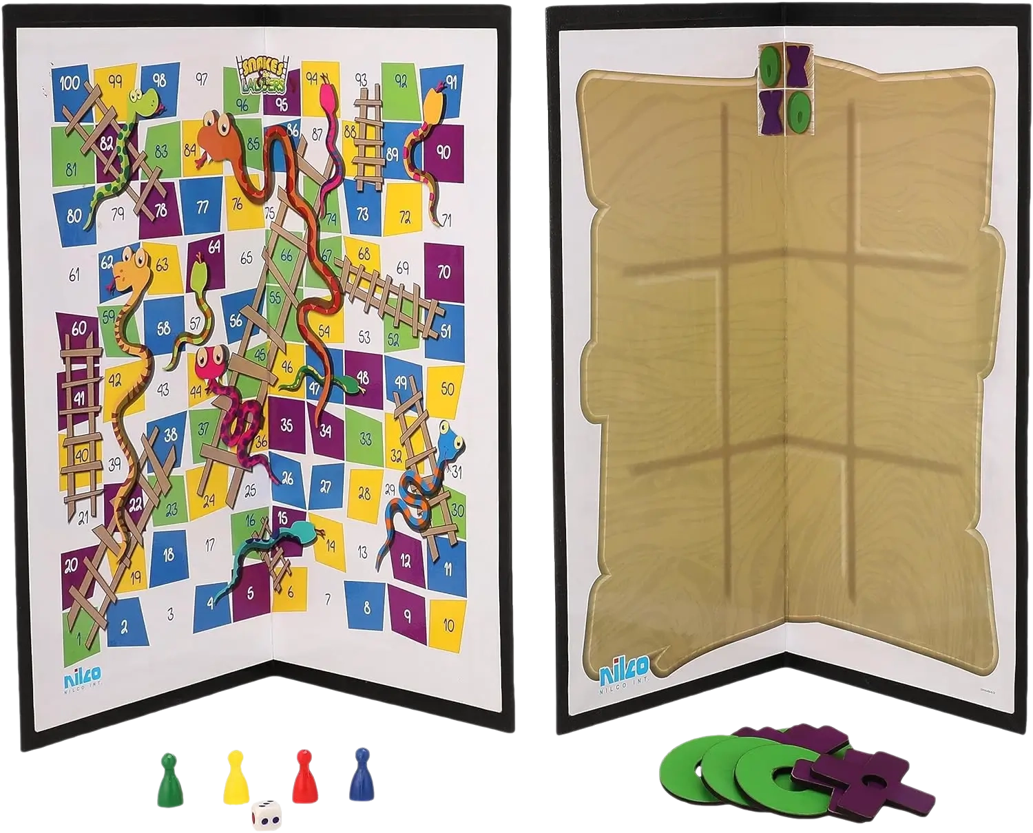 Nilco Snakes and Ladders and XO Board Game  for sale in Egypt from Games2Egypt