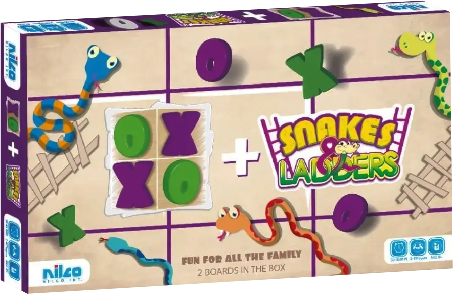 Nilco Snakes and Ladders and XO Board Game  for sale in Egypt from Games2Egypt