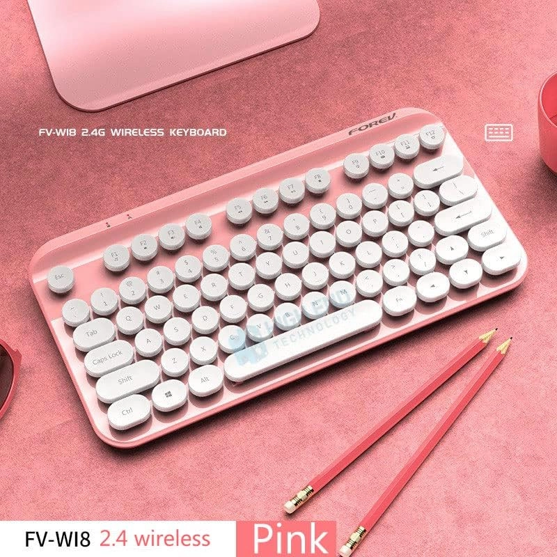 Forev FV-WI8 Mini HighEnd Wireless Gaming Keyboard - Pink  for sale in Egypt from Games2Egypt