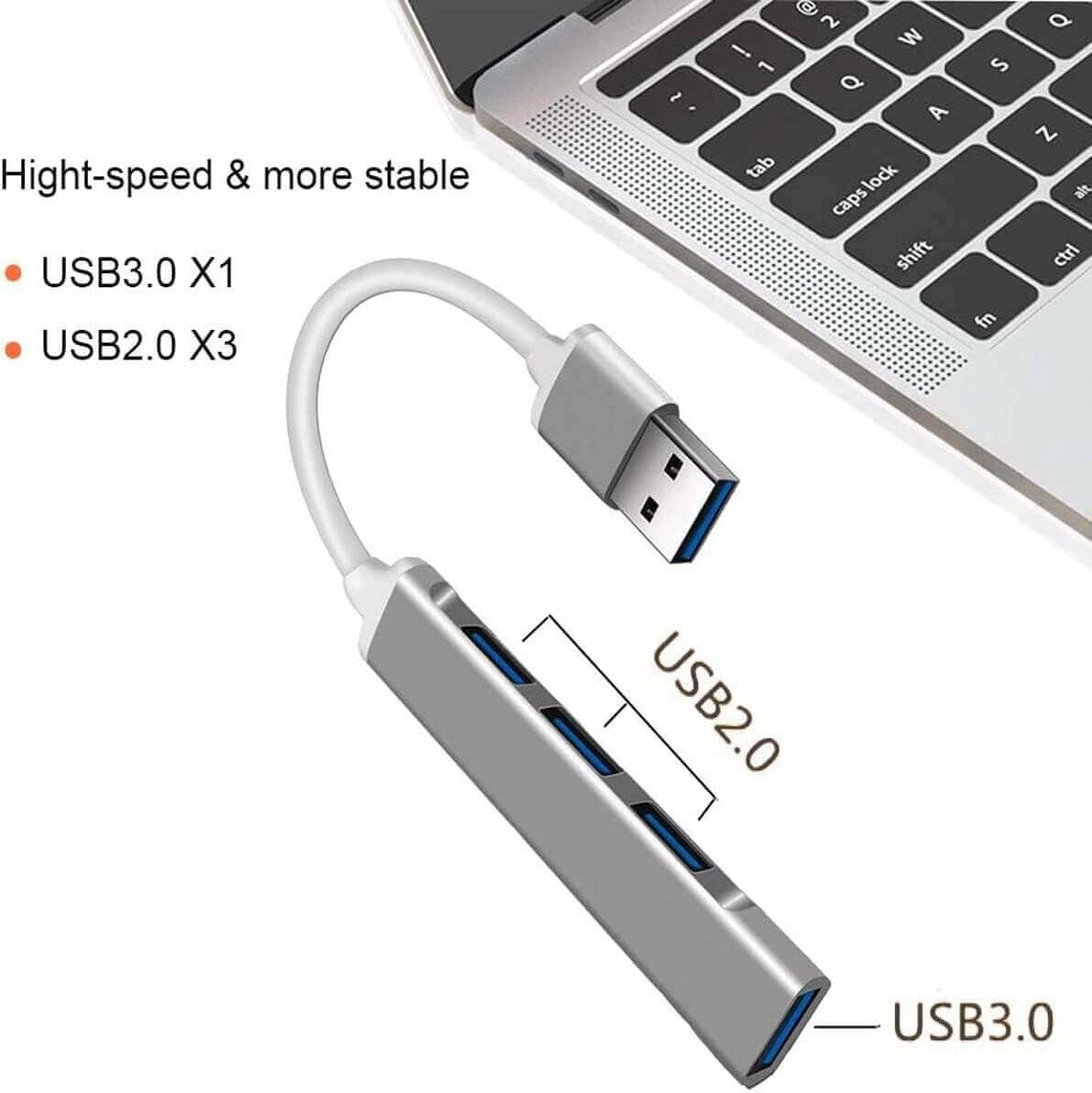 COTECI 4 in 1 USB to usb  Adapter Hub - Silver  for sale in Egypt from Games2Egypt