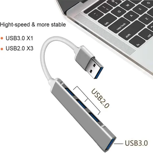 COTECI 4 in 1 USB to usb  Adapter Hub - Silver  for sale in Egypt from Games2Egypt