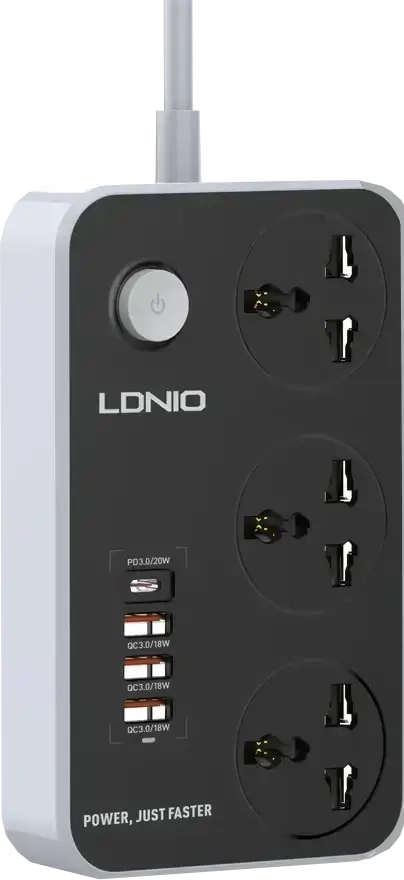 LDNIO SC3412 Power Strip with 4 USB Ports and 3 Power Sockets  for sale in Egypt from Games2Egypt