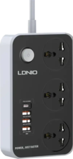 LDNIO SC3412 Power Strip with 4 USB Ports and 3 Power Sockets