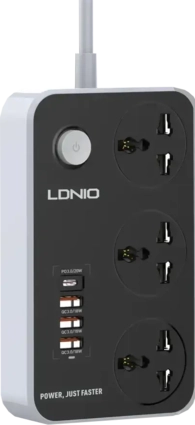 LDNIO SC3412 Power Strip with 4 USB Ports and 3 Power Sockets