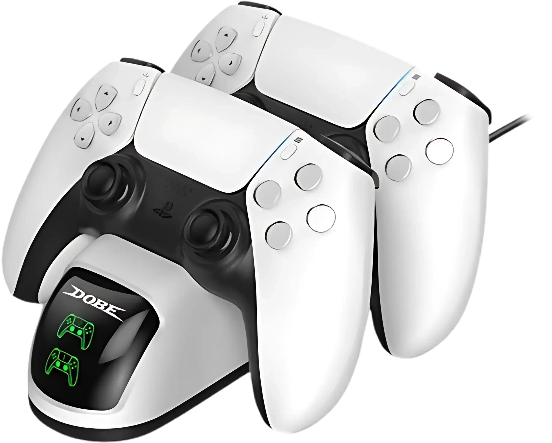 Dobe Dual DualSense Charging Station with 220V for PS5 Controllers - White  for sale in Egypt from Games2Egypt