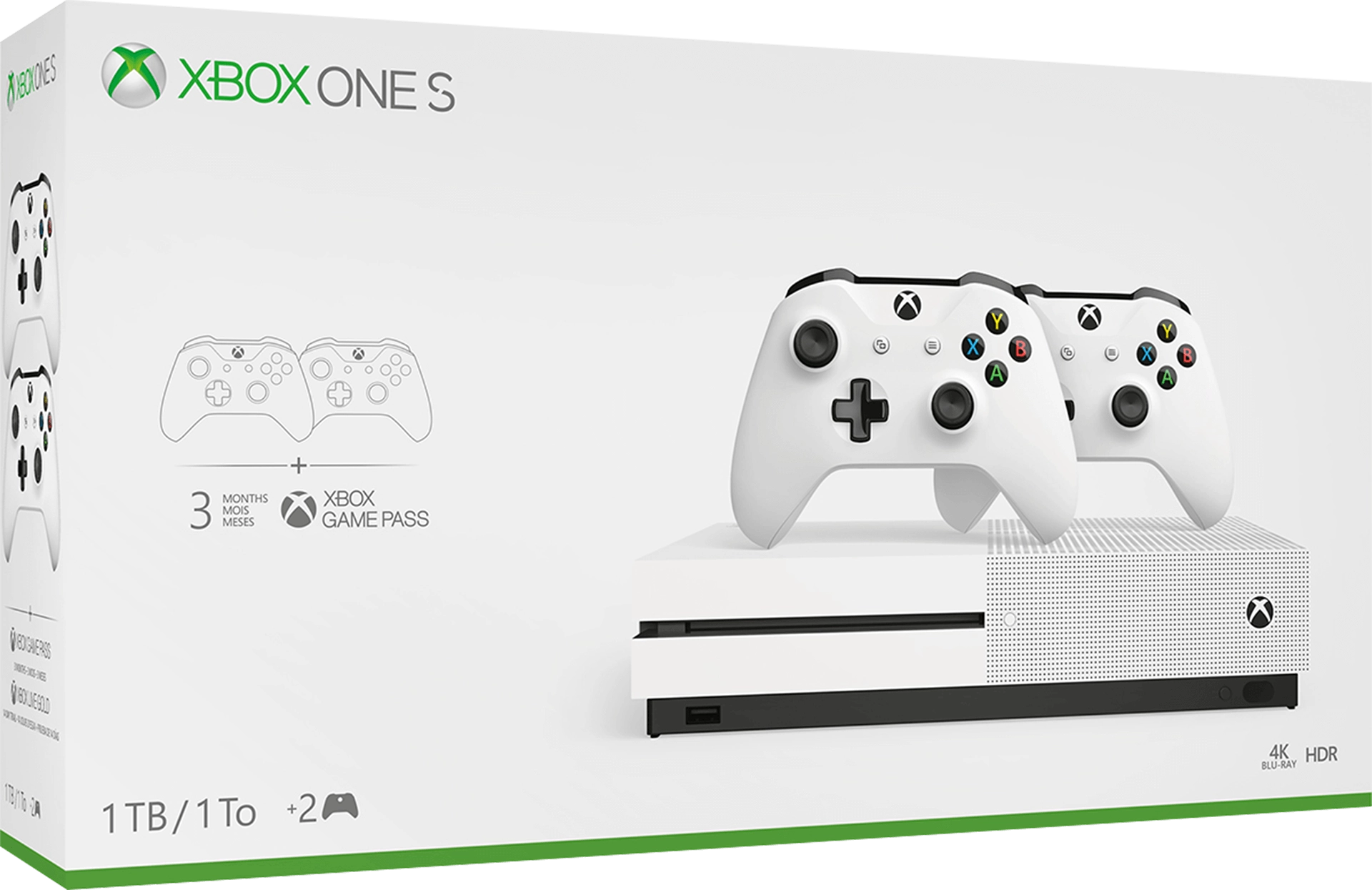 Xbox One S Console with Two Controller Bundle - 1TB - Used  for sale in Egypt from Games2Egypt