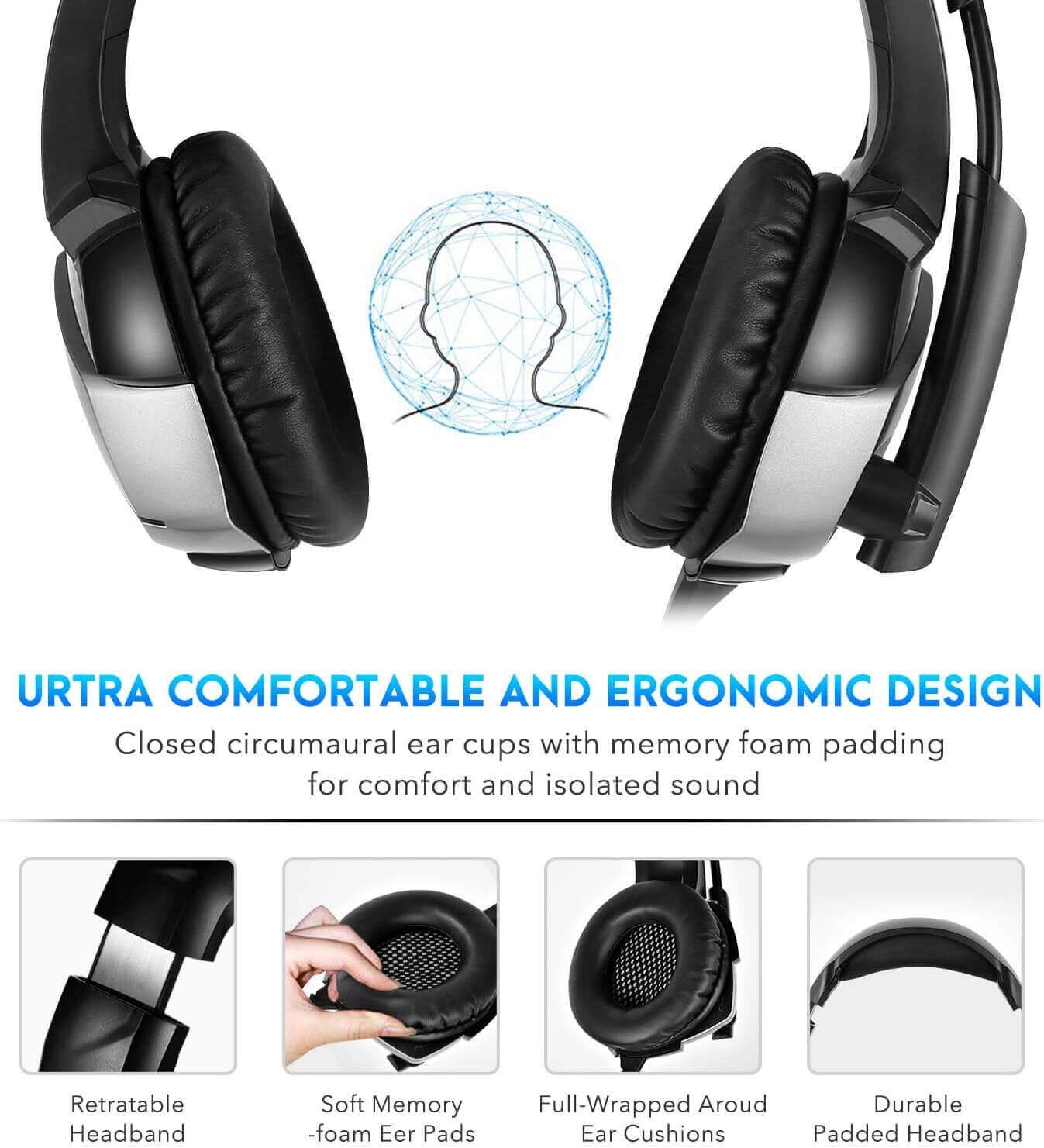 Onikuma Wired K5 Pro Gaming Headset - Blue  for sale in Egypt from Games2Egypt