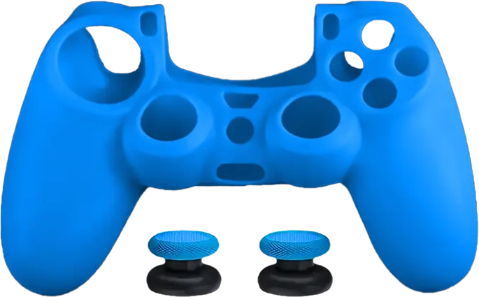 Dobe Silicone Cover Case for PS4 DualShock Controller with Analog Grips - Blue